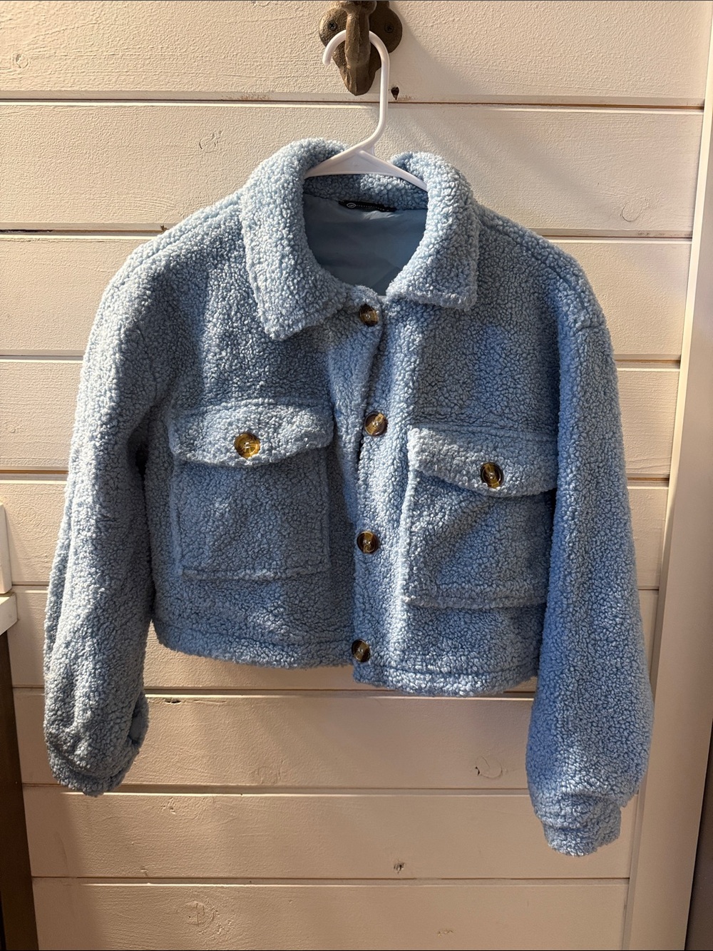 Light Blue Button-Up Jacket - Picture 1 of 3